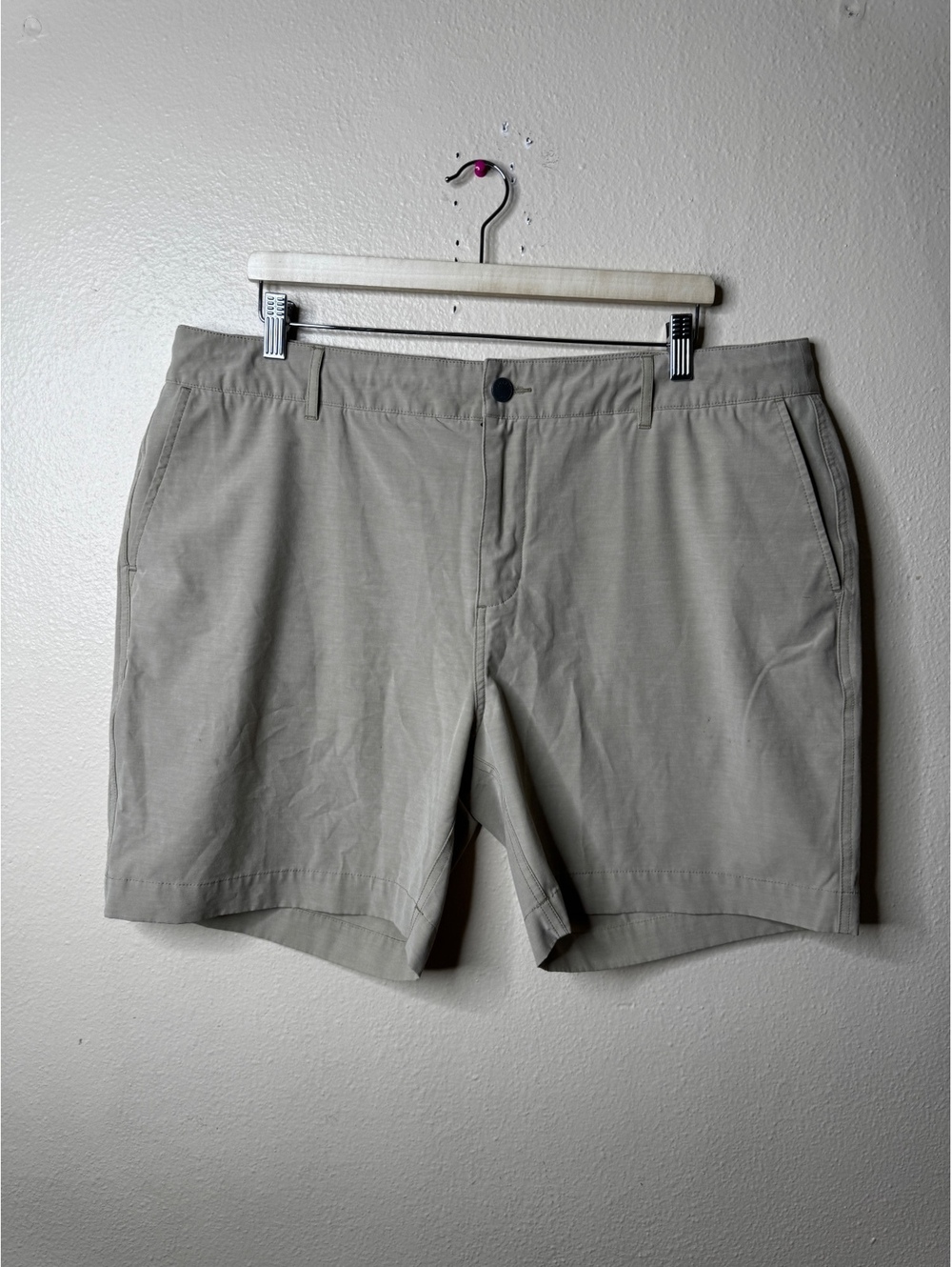 Faherty Mens Size 38 All Day Shorts Khaki Stretch Drawstring Cotton 7"